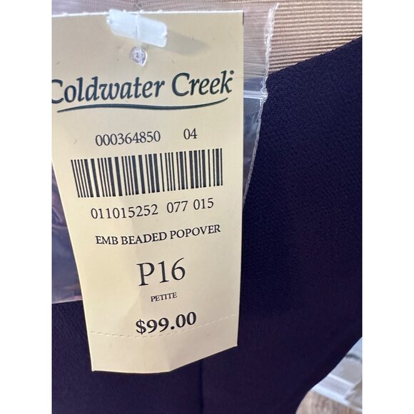 Coldwater Creek Purple Embroidered Beaded Popover Semi-Formal Party Dress 16p - Picture 2 of 16